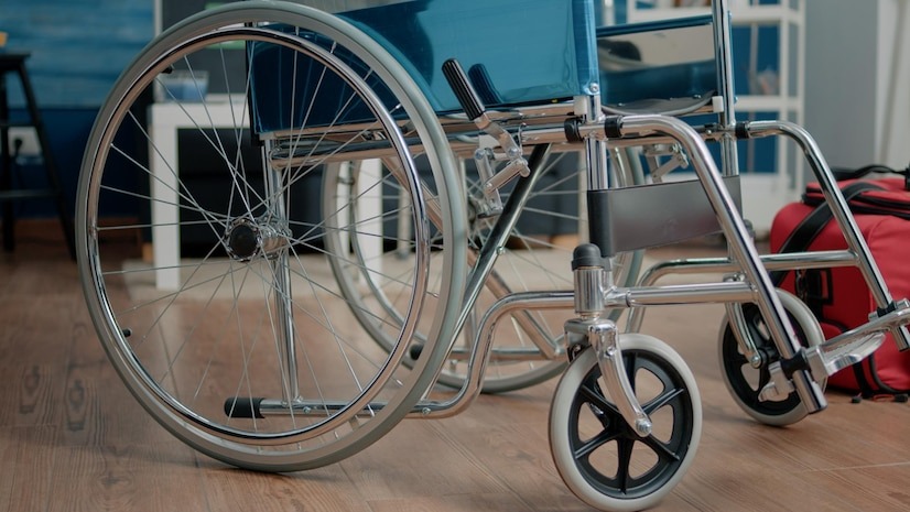 wheelchair with stainless steel gas spring