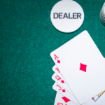 A Game of Poker with Playing Cards and Poker Chips