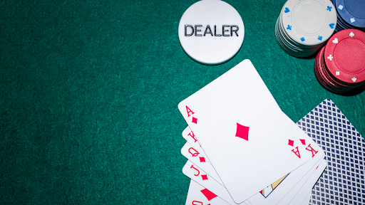 A Game of Poker with Playing Cards and Poker Chips
